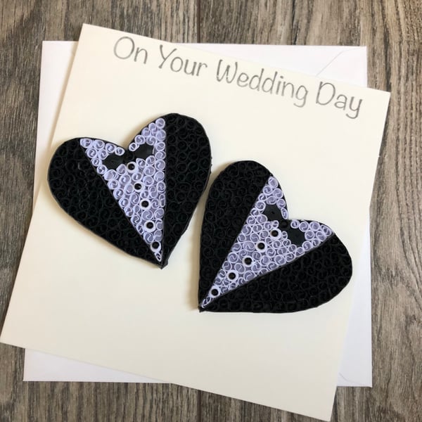 Stunning handmade quilled wedding card