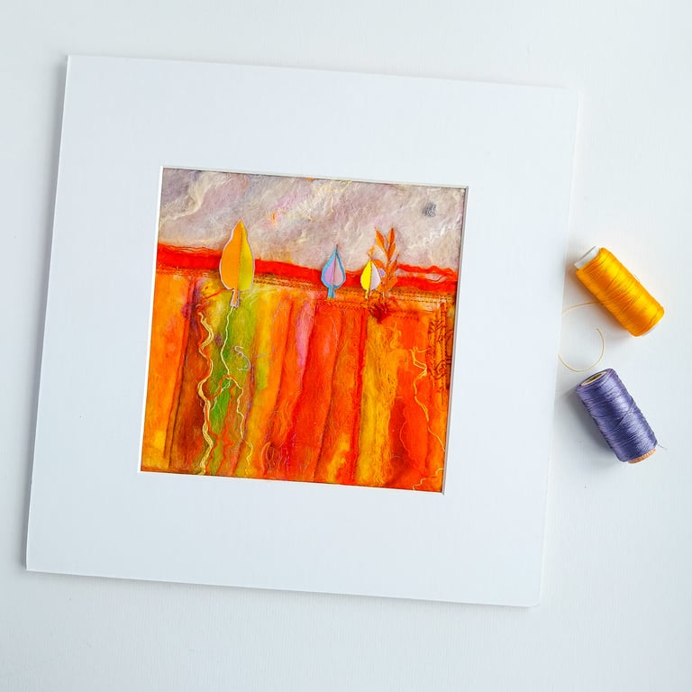 Vivid fields an original Felt and Fibre Art Landscape