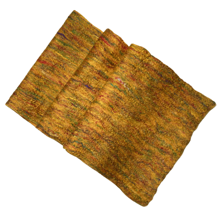 Mustard yellow merino wool and silk scarf