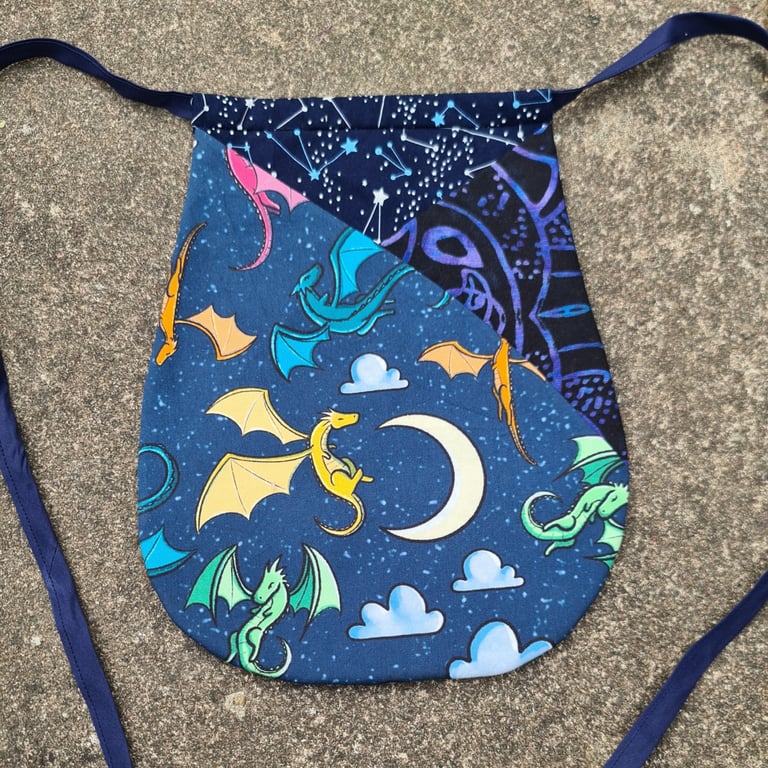 Tie-On Pocket - Large Night Dragons