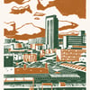 Sheffield City View A3 poster-print (orange-green)