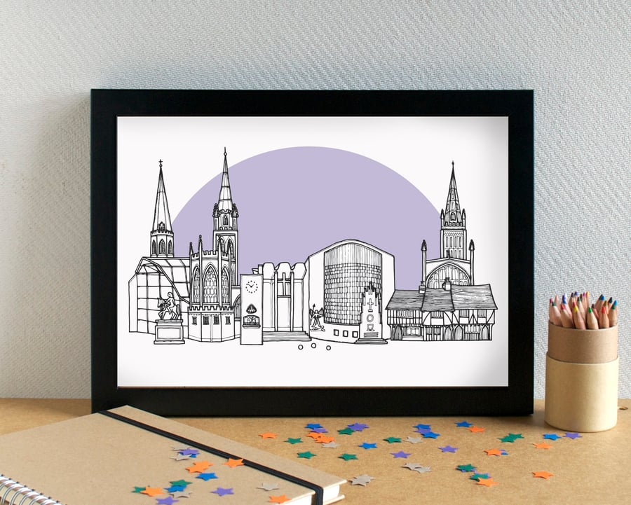 Coventry Skyline Art Print