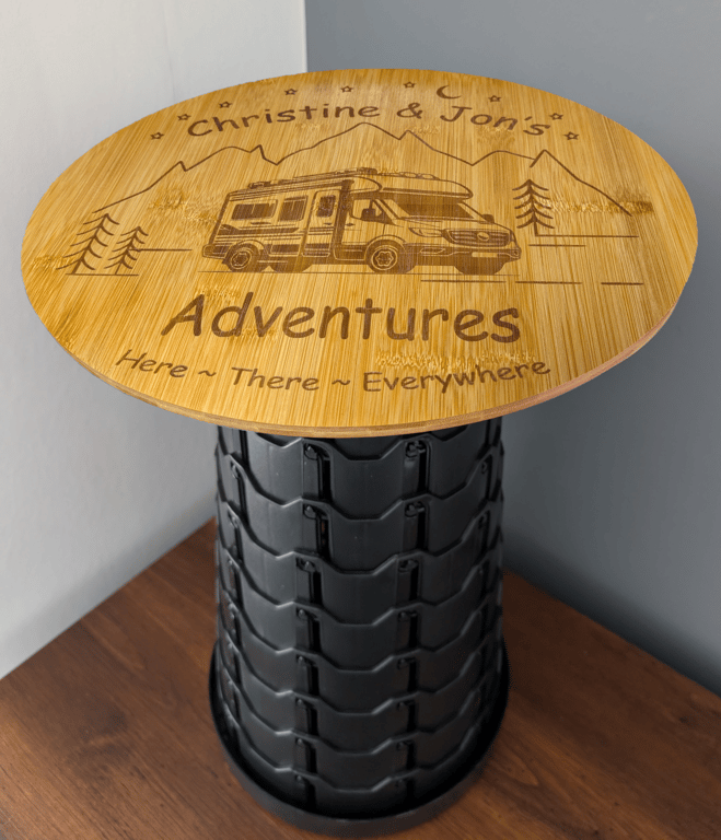 Folding Table Motorhome Themed with or without personalised names of your choice