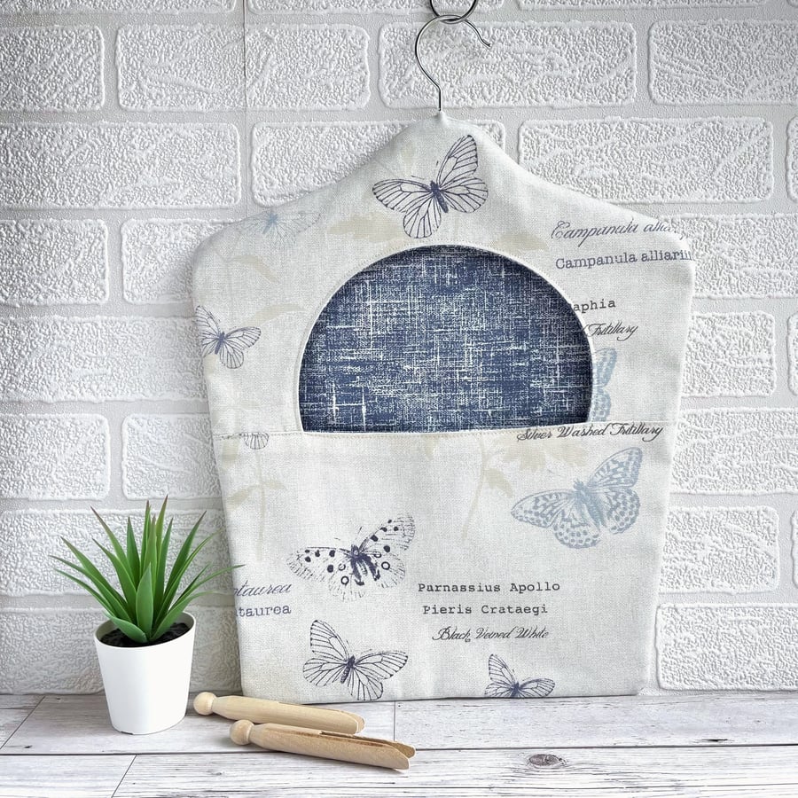 Butterflies Peg Bag with Butterfly Names in Fancy Script