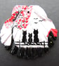 Painted Shell, Three Black Cats Tree, Mother Daughter Gift, Kitten Art Painting - Image 2