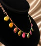 Rainbow dyed Haematite teardrop beaded necklace - Image 2