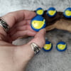 Ukraine Button Brooch, Support Ukraine, Little Bird of Hope Pin Badge