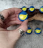Ukraine Button Brooch, Support Ukraine, Little Bird of Hope Pin Badge
