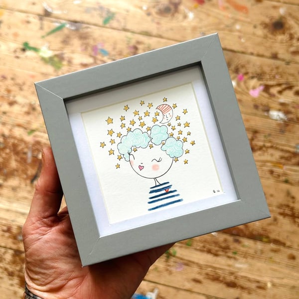 Dreamer - Framed Original Mini Illustration