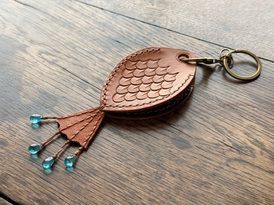 Fish Pouch Keyring Bag Charm