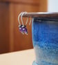 amethyst silver drop earrings, February birthstone - Image 3
