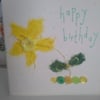 Funky yellow flower birthday card