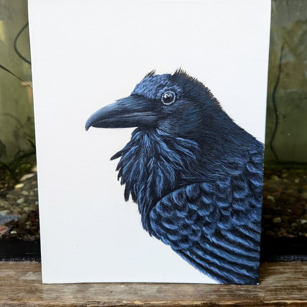 Common Raven Portrait Painting 