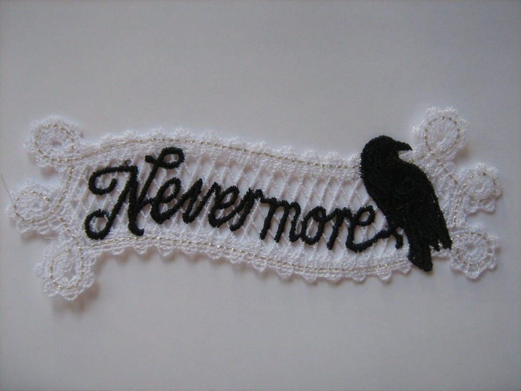 Nevermore Embroidered Bookmark