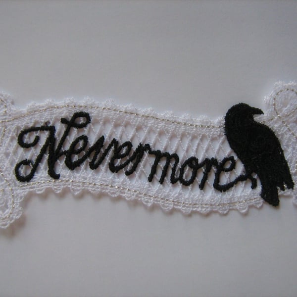 Nevermore Embroidered Bookmark