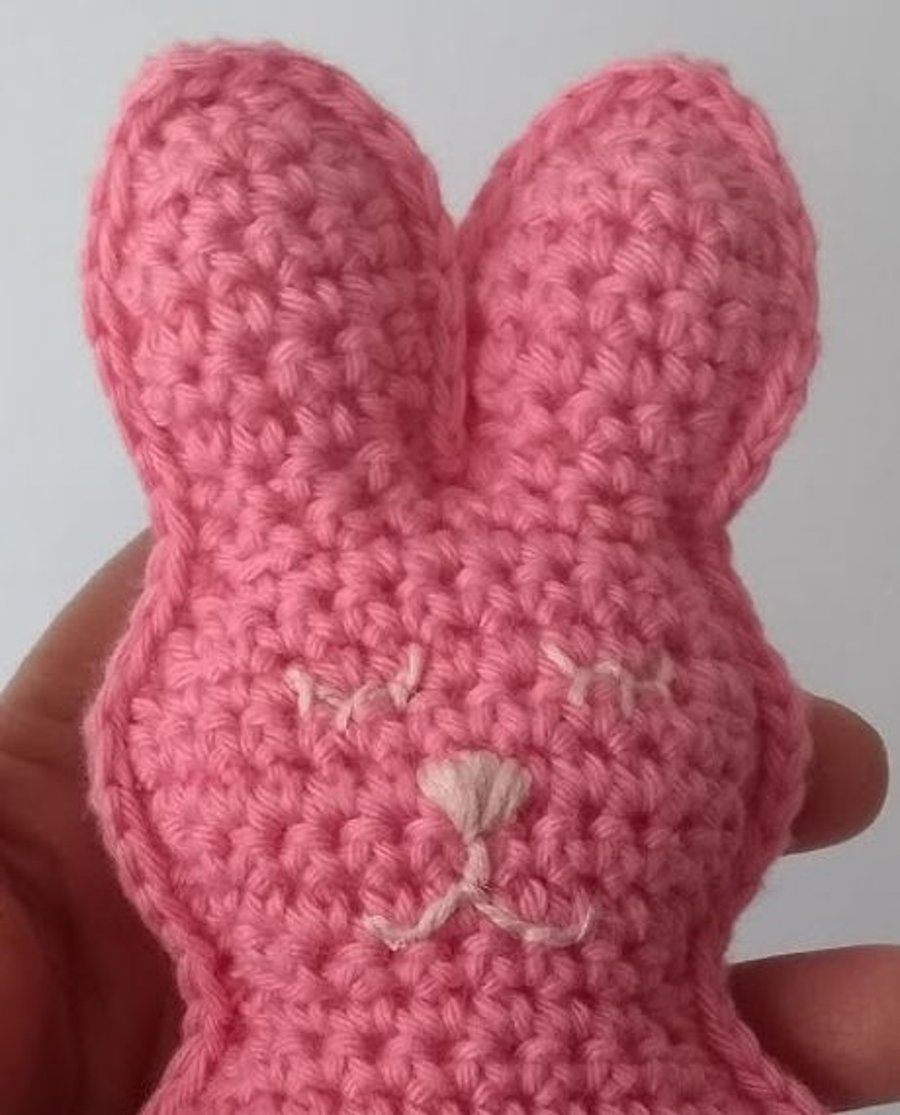 Toy Rattle, Bunny, Rabbit, Crochet Toy, Baby Gift, Cotton yarn, SALE