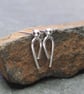 Silver argentium arc stud earrings, handmade recycled silver arc studs - Image 7