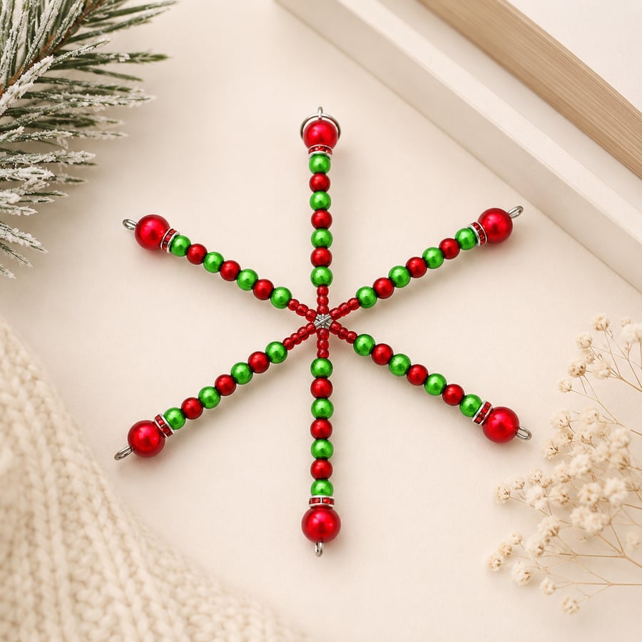 Handmade Festive Snowflake Hanging Decoration 