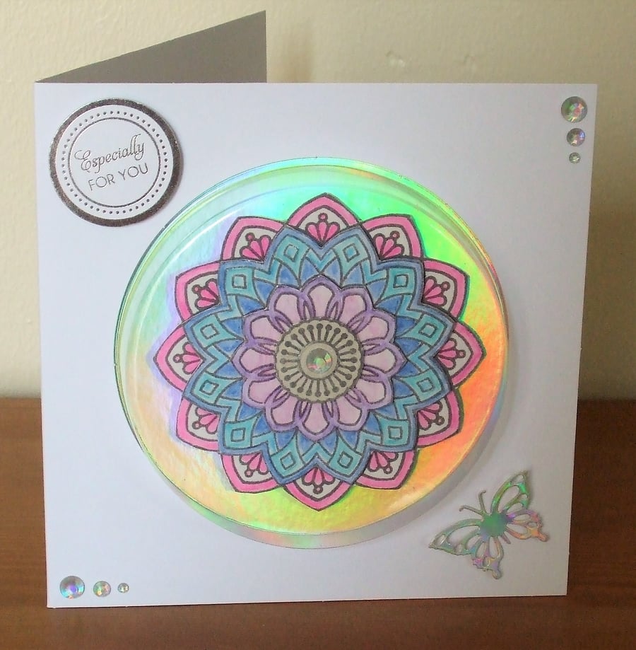 3D Mandala Card with Dome Front, Especially For You