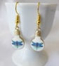 Lightbulb Dragonfly Earrings with gold plated ear wires