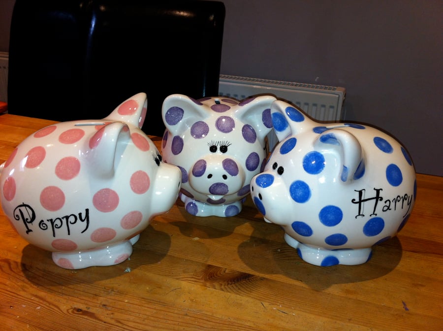 Large Pigasaurus Piggy Bank  Personalised Money Box