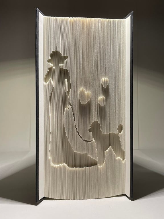 Woman with Poodle 180 multi-layer CUT & FOLD Book Folding Pattern -EMAILED PDF