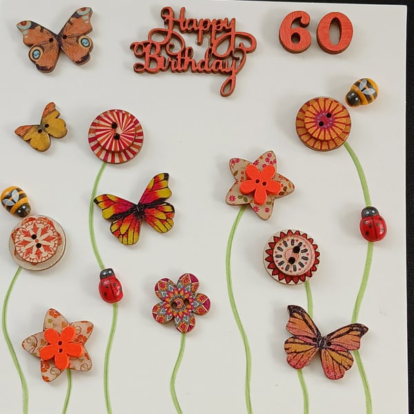 Handmade 60th birthday card 