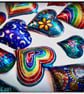 Handmade Blue Metal Heart Decoration with Moons and Stars pattern. - Image 4