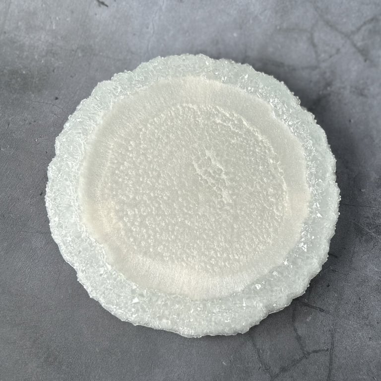 Drusy Edge Resin Tray, Pearl Mist Trinket Dish Geode Style Home Décor