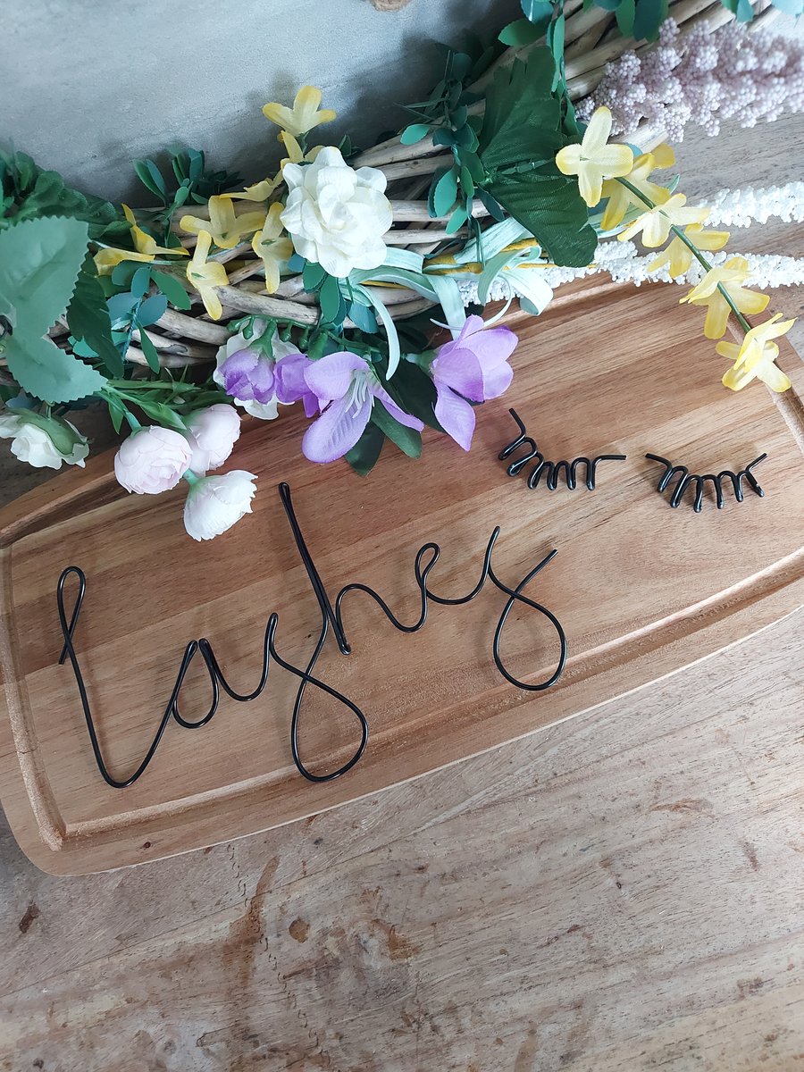 Lashes beauty therapy wire wall art decor