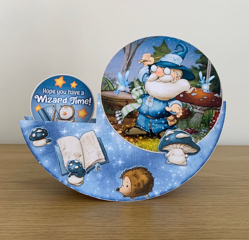 Handmade Gnome Magican Birthday Card. Rocker Card