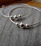 Hoop earrings with sterling silver beads - Image 7