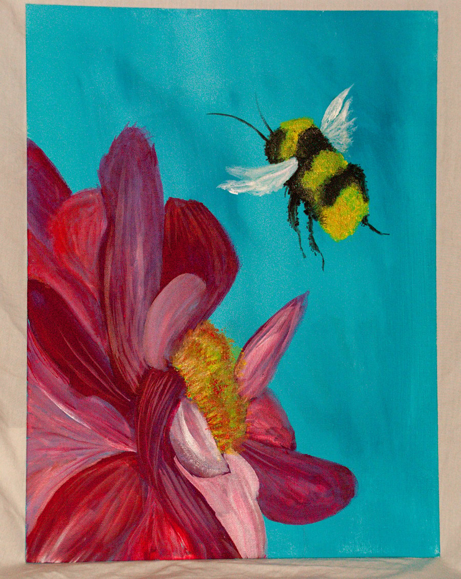 Original acrylic bee painting