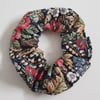 Vintage Rose Floral Cotton Scrunchie - Handmade Hair Tie