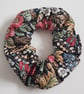 Vintage Rose Floral Cotton Scrunchie - Handmade Hair Tie