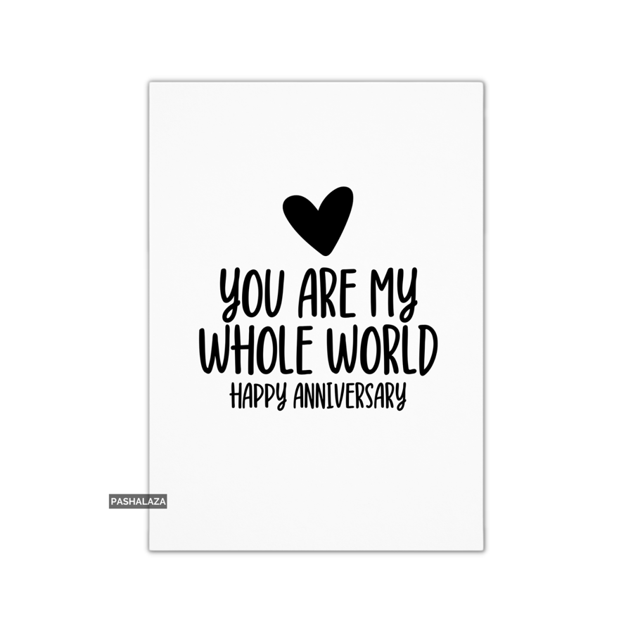 Anniversary Card - Novelty Love Greeting Card - Whole World