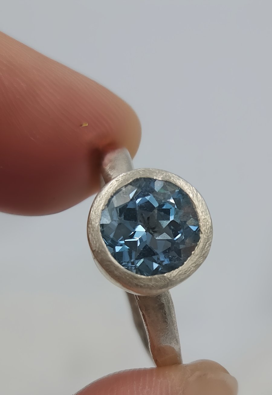 Azure Breeze Organic Silver Ring