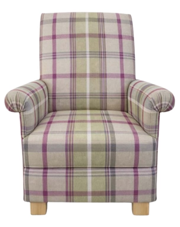 Porter & Stone Balmoral Check Fabric Adult Chair Tartan Heather Check Armchair