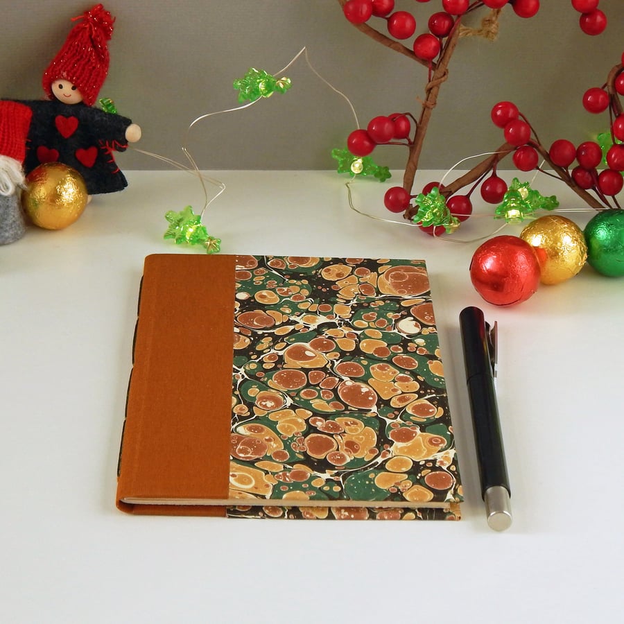 Marbled Notebook, traditional hardcover notebook or journal. Gifts for Men