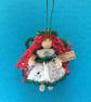 Tiny Red And Green Fairy Doll Decoration, Decorative Fairy 