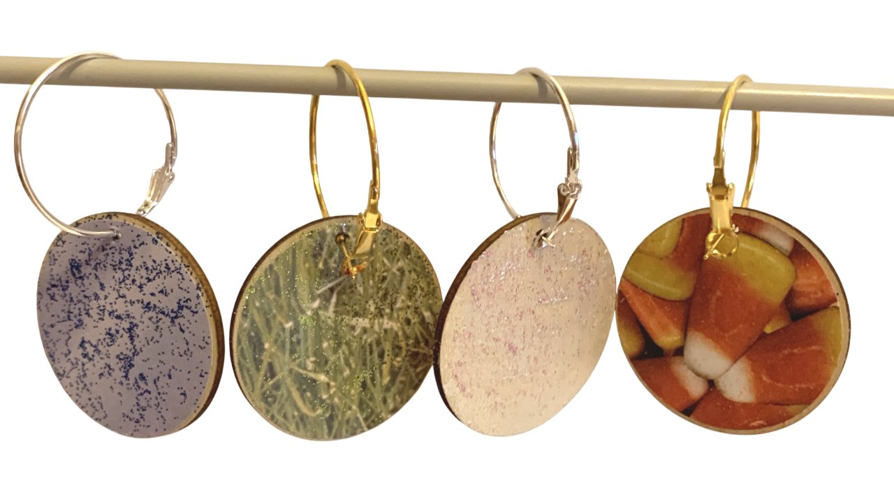 Interchangeable Wooden Earring Charms Decorate your own Hoops with Nature Themes