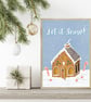 Let It Snow Gingerbread House Art Print (A5, A4, A3) - Image 2