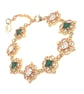 Emerald Green Crystal Gold Bracelet, Vintage Regency Fairycore Style - Image 1