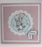 Handmade birthday card - bunny with a balloon - Image 1