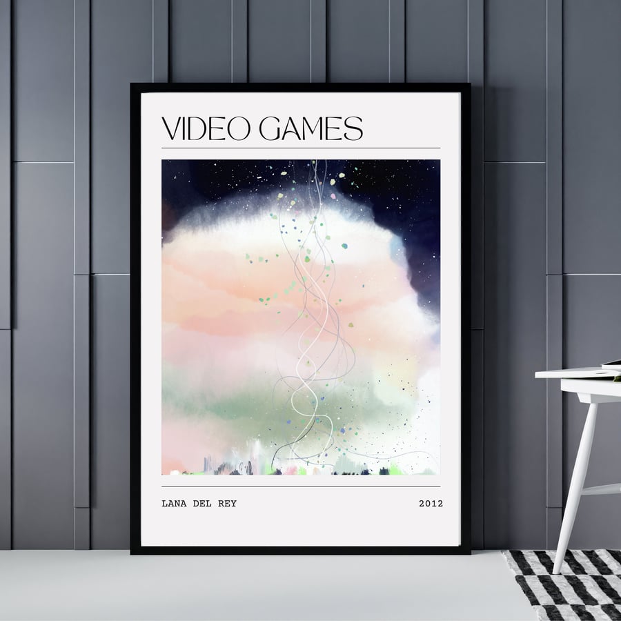 Music Poster Lana Del Rey - Video Games Abstract Song Art print painting T shirt