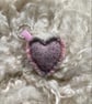 Heart Keyring - Pastel Pink wool. Handwoven in Wales - Image 3