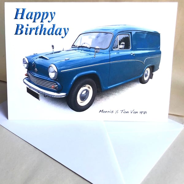 Morris Half Ton Van 1971 - Greeting Card for the Nostalgic Business Owner