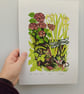 The Garden Pond' - linoprint - Image 1
