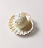 Ocean Pearl Round Scented Candle with Handcrafted Iridescent Glitter Shell Dish