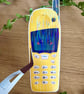 Holographic Yellow Retro Phone Sticker - Y2K Nostalgia Brick Mobile Sticker - Image 3